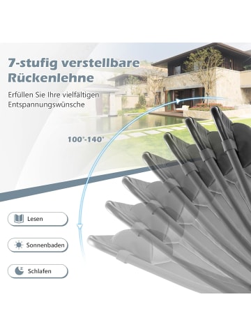 COSTWAY Gartenstühle 2er Set in Grau