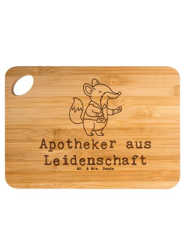 Mr. & Mrs. Panda Holzbrett Apotheker Leidenschaft mit Spruch in Braun