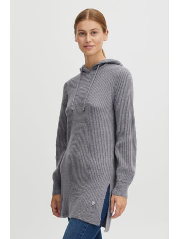 Oxmo Strickpullover OXNorma 21800132-ME  Modischer Strickpullover mit Kapuze in Grau