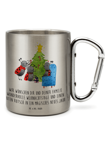 Mr. & Mrs. Panda Thermobecher Weihnachten Smörle mit Spruch in Silber