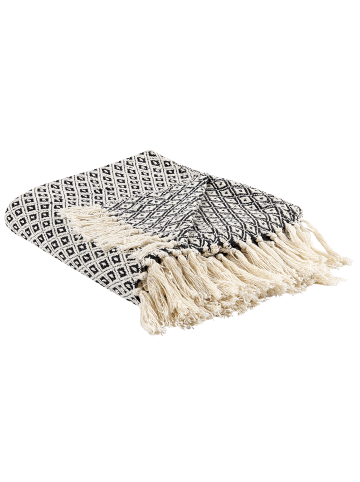 Beliani Kuscheldecke CHYAMA in Schwarz/Beige - (W) 125 x (H) 0.5 x (L) 150 cm