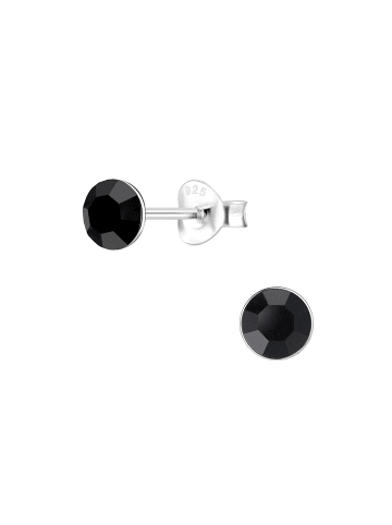 Alexander York Ohrstecker CRYSTAL 5 mm I schwarz in 925 Sterling Silber, 2-tlg.