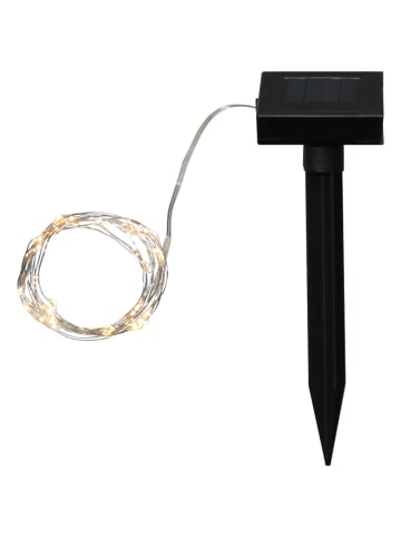 STAR Trading Solar LED-Lichterkette ,Dew Drop', 50 LEDs, Batterie und Timer, warmwe