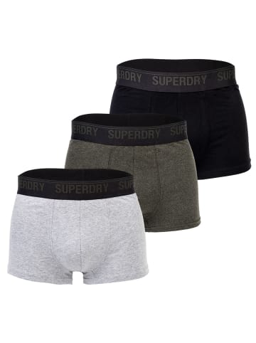 Superdry Boxershort 3er Pack in Schwarz/Grau/Grün