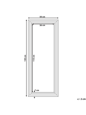 Beliani Wandspiegel VERTOU in Beige/Silber - (W) 50 x (H) 130 x (L) 3 cm Horizontal