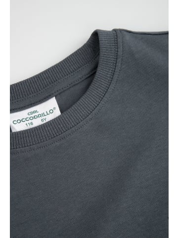 Coccodrillo Langärmliges Baumwollshirt in schwarzgrau