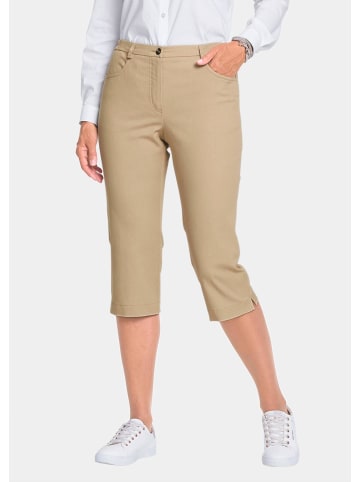 GOLDNER Kurzgröße:  Capri-Jeanshose Carla Sportliche Capri-Jeanshose Carla in sand