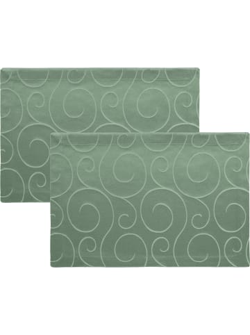 Erwin Müller Jacquard, Baumwollmischung Tischset 2er-Pack Oberhausen in salbei