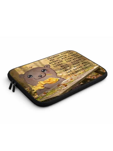Mr. & Mrs. Panda Notebooktasche Bär Pommes verliebt Design mit S... in Weiß