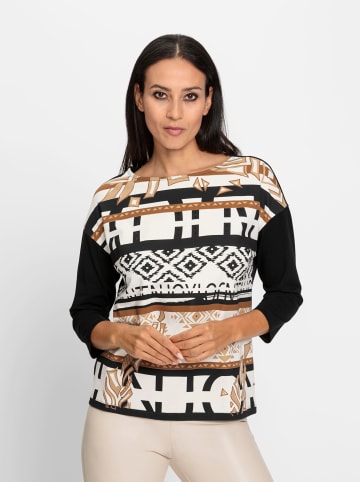 Heine 3/4-Arm-Shirt in camel-schwarz-bedruckt
