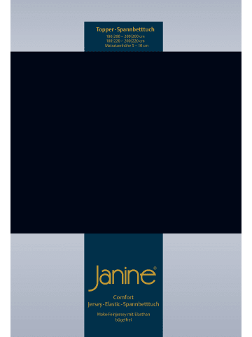 Janine Topper Spannbetttuch Elastic Jersey in schwarz