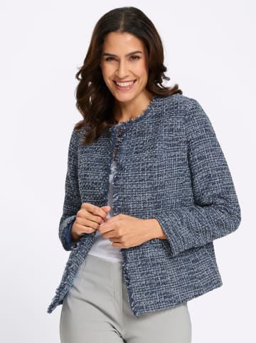 WITT WEIDEN Bouclé-Blazer in marine-eisblau-meliert
