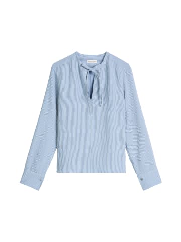 Marc O'Polo Crinkle-Streifenbluse A-Shape in Medium Blue