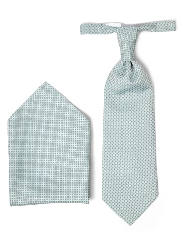 DIGEL Plastron und Einstecktuch in lind petrol - 0001