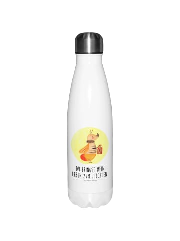 Mr. & Mrs. Panda Sport Trinkflasche Glühwürmchen mit Spruch in Weiß