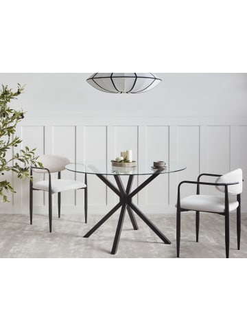 Beliani Esszimmertisch MESTON in Schwarz/Transparent - (W) 120 x (H) 75 x (L) 120 cm