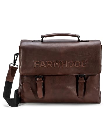 Farmhood Memphis Aktentasche XXL 3 Fächer Leder 39 cm in dark brown