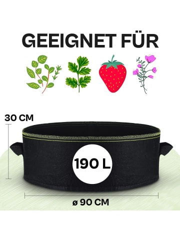 Praknu Hochbeet Pflanzsack Groß 190L aus Vliesstoff