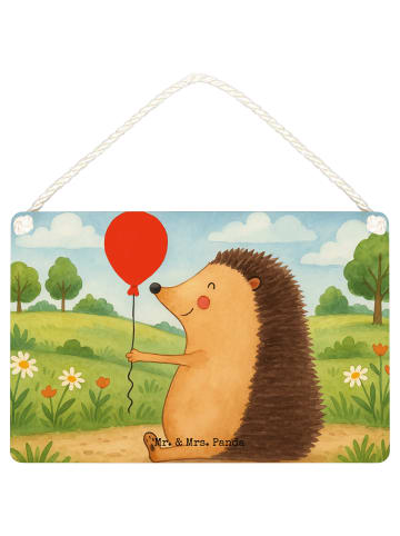 Mr. & Mrs. Panda Deko Schild Igel Luftballon Design ohne Spruch in Weiß