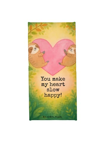 Mr. & Mrs. Panda Handtuch Faultiere Herz Design mit Spruch in Weiß