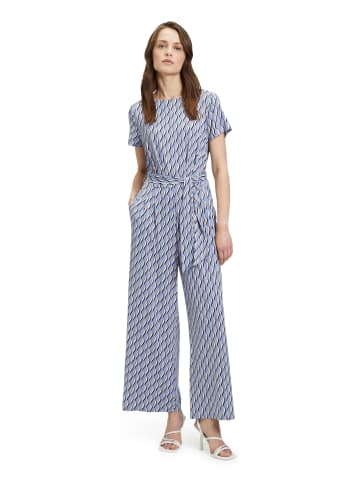 Betty Barclay Jumpsuit mit Eingrifftaschen in Blau/Weiß