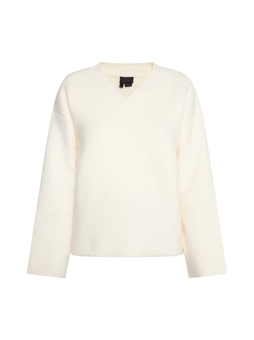 DreiMaster Klassik Damen Strickpullover in Wollweiss