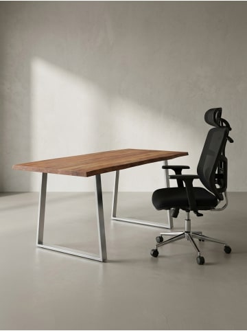 KADIMA DESIGN Schreibtisch 140x80x76 cm Massivholz / Metall Computertisch