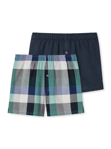 Schiesser Web-Boxershorts 2er Pack in Grau/Blau