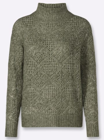 WITT WEIDEN Stehkragen-Pullover in khaki-meliert