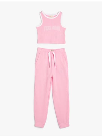 KOTON 2tlg. Outfit: T-Shirt/Hose in Rosa