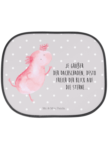 Mr. & Mrs. Panda Sonnenschutz Axolotl Tanzen mit Spruch in Grau Pastell