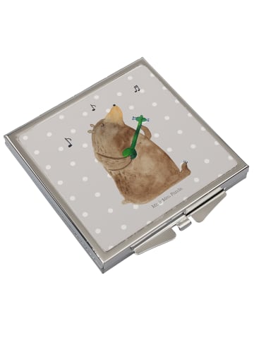 Mr. & Mrs. Panda Schminkspiegel Bär Gitarre ohne Spruch in Grau Pastell