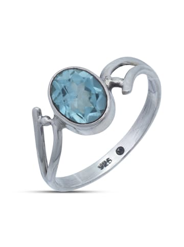 mantraroma 925er Silber - Ringe mit Blau Topas facettiert