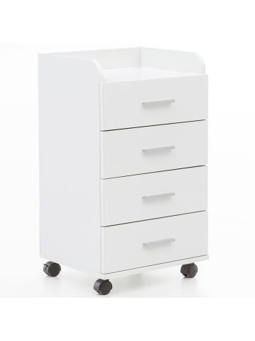 KADIMA DESIGN Rollcontainer ISONZO: 4 Schubladen, Ablagefläche, Rollen, flexibel und mobil in Weiß