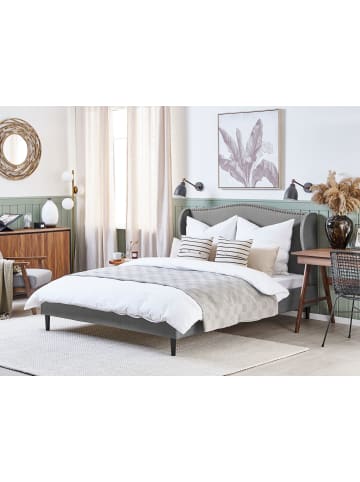 Beliani Doppelbett COLMAR in Grau/Braun - (W) 150 x (H) 107 x (L) 215 cm
