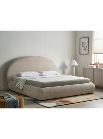 Beliani Doppelbett GRASSE in Beige - (W) 220 x (H) 115 x (L) 225 cm