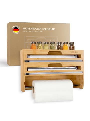 Exitoso Küchenpapier-Halter Wand Bambus  Braun