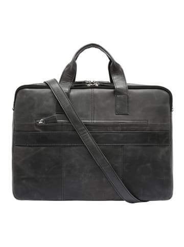 VLD VOi Leather Design City Cowboy Aktentasche Leder 41 cm Laptopfach in schwarz