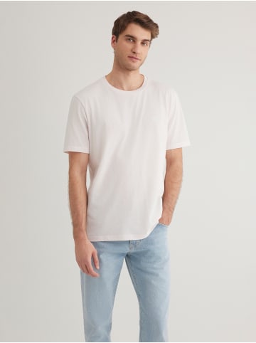 Mavi Jeans Kurzarm-T-Shirt mit Rundhalsausschnitt und Logo in Altrosa
