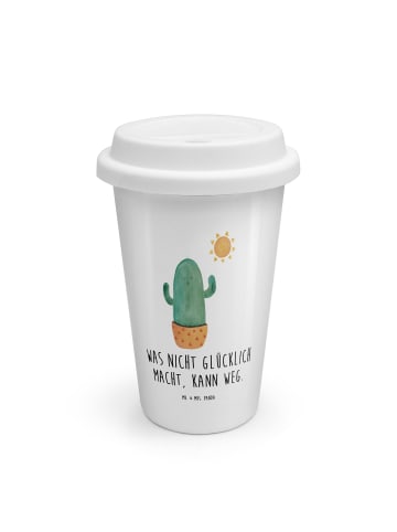 Mr. & Mrs. Panda ToGo Kaffeebecher Kaktus Sonne mit Spruch in Weiß