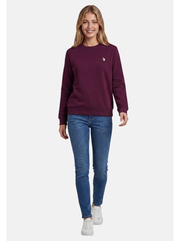 U.S. Polo Assn. Pullover USZoee – Damen Sweatshirt mit Rundhalsausschnitt in Prune-Beige