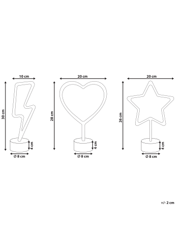 Beliani 3er-Set Dekobeleuchtung FLORETTA in Bunt/Gelb/Rot