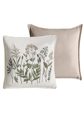 Beliani 2er-Set Dekokissen FERNA in Weiß/Beige
