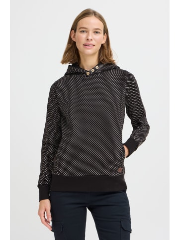 Oxmo Kapuzenpullover OXVera 21800017-ME Kapuzenpullover mit Print in Schwarz
