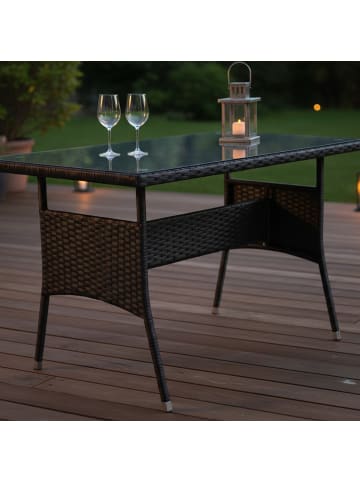 relaxdays Gartentisch in Schwarz - (B)100 x (H)70 x (T)60 cm