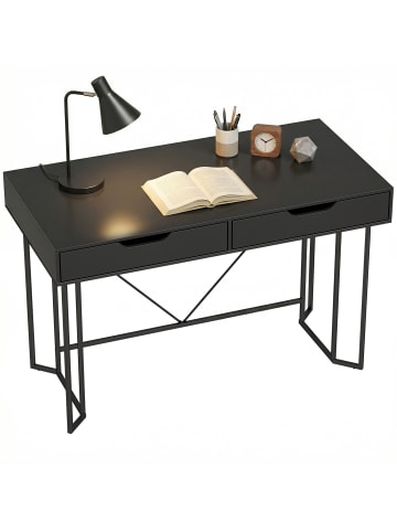 HOMCOM Schreibtisch in Schwarz 120L x 60B x 77H cm