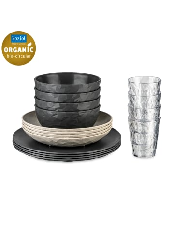 koziol CLUB SET GÖTEBORG - Geschirrset 16-teilig in nature ash grey/nature desert sand