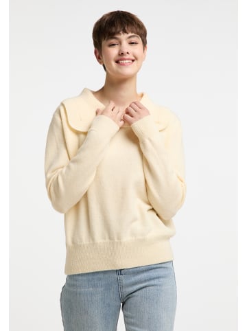 myMo Damen Strickpullover in wollweiss