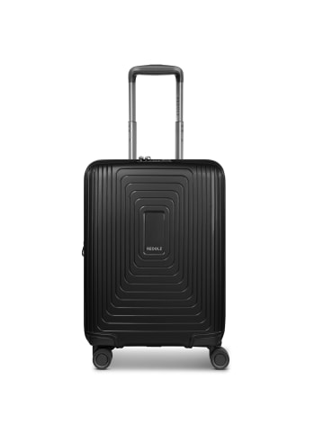 Redolz Essentials 14 4 Rollen Kabinentrolley 55 cm mit Dehnfalte in black metallic