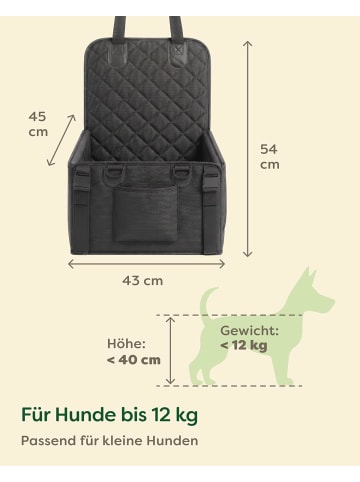Knupis Hundeautositz Groß – Oxford, wasserabweisend, mit Gurten & Leine